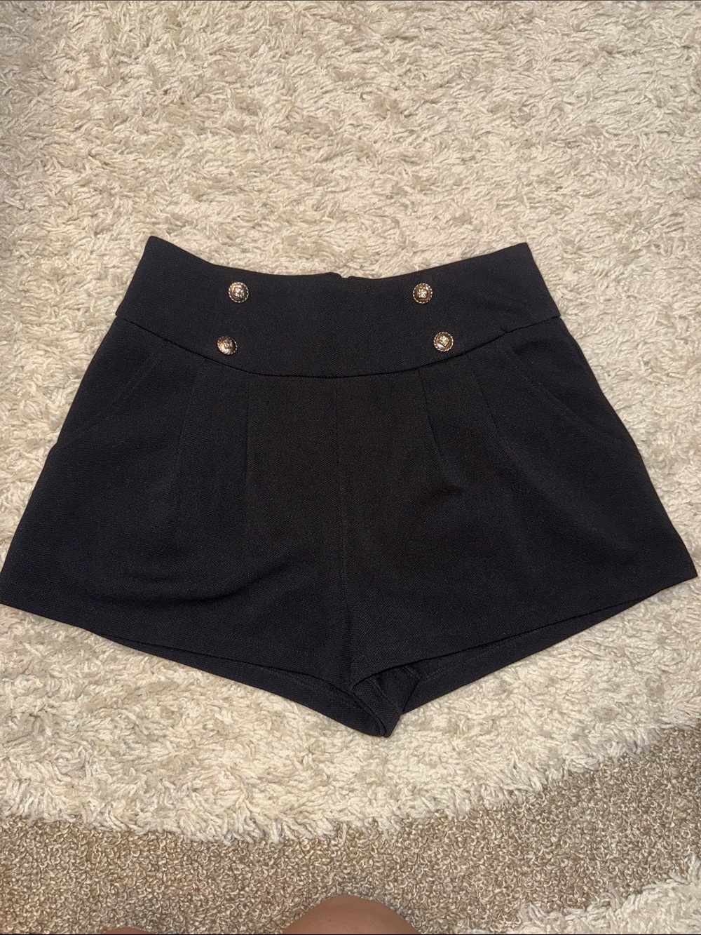 Women's Black High-Waist Sailor Shorts